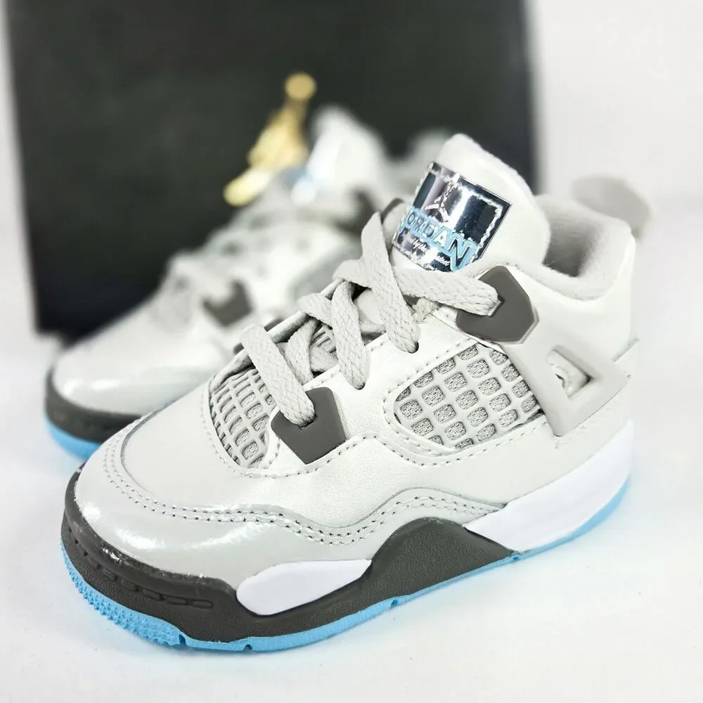Nike Air Jordan 4 Retro TD Photon Dust Blue Chill Toddler 6C HV4759-014